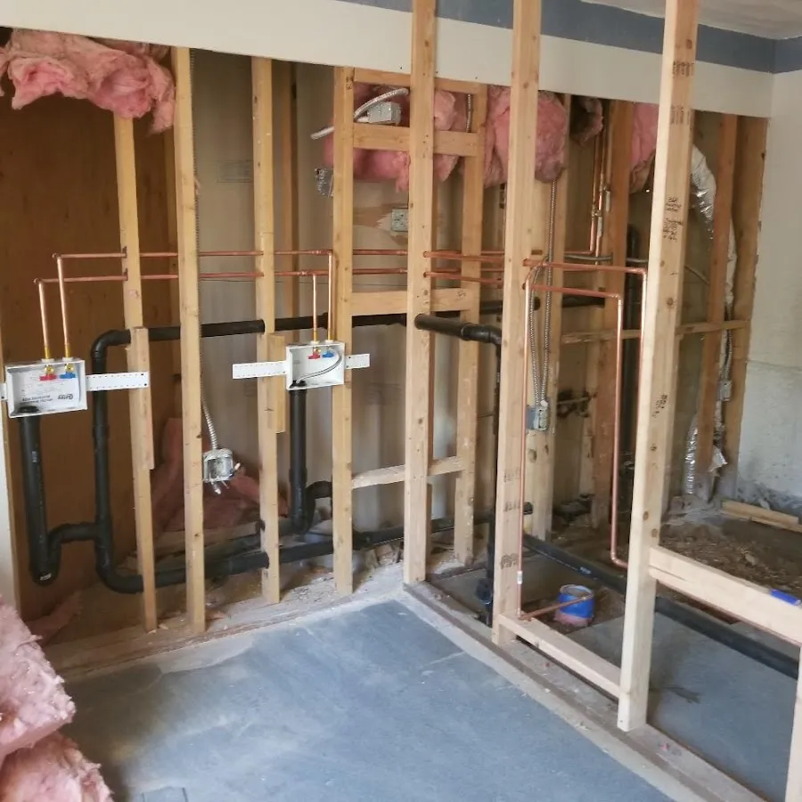 Copper pipe rough-in and plumbing installation in Rahway
